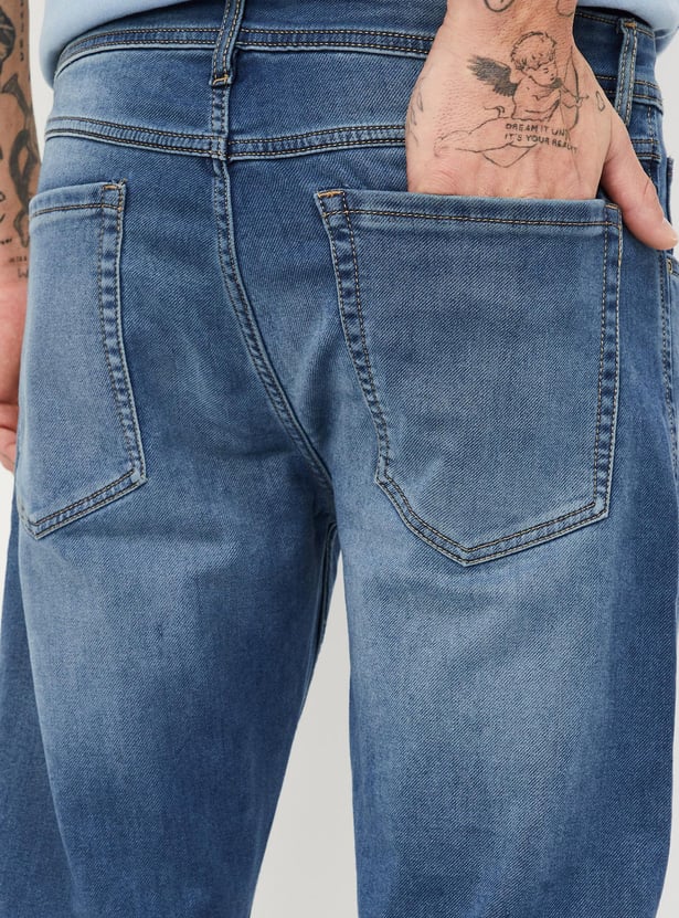 Men Slim Fit Washed Jeans