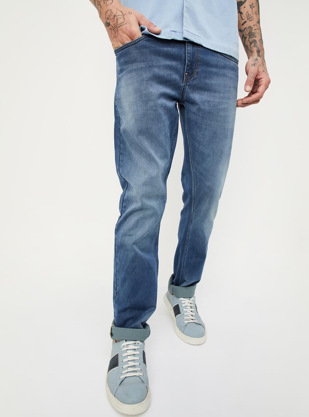 Men Slim Fit Washed Jeans