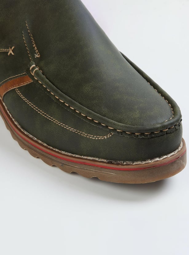 Men Colourblock Saddle Moccasins