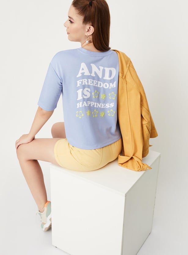 Women Round Neck Graphic Sweatshirt