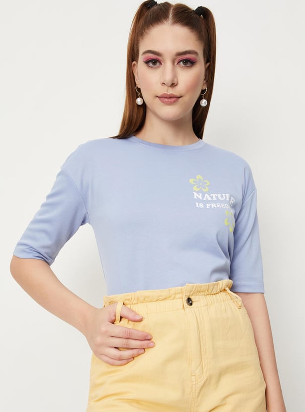 Women Round Neck Graphic Sweatshirt
