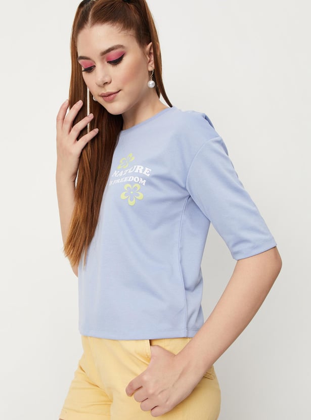 Women Round Neck Graphic Sweatshirt
