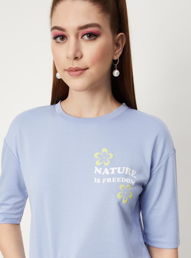 Women Round Neck Graphic Sweatshirt