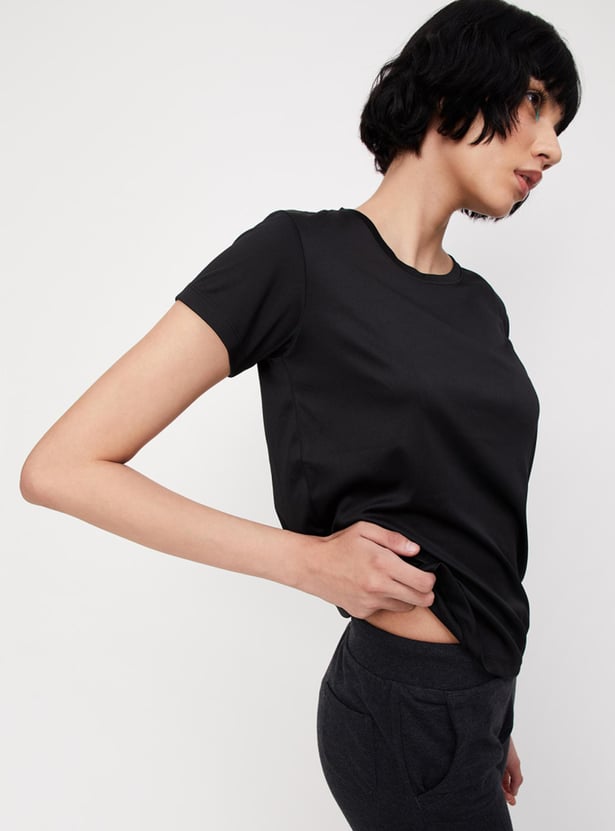 Women Solid Sports T-shirt