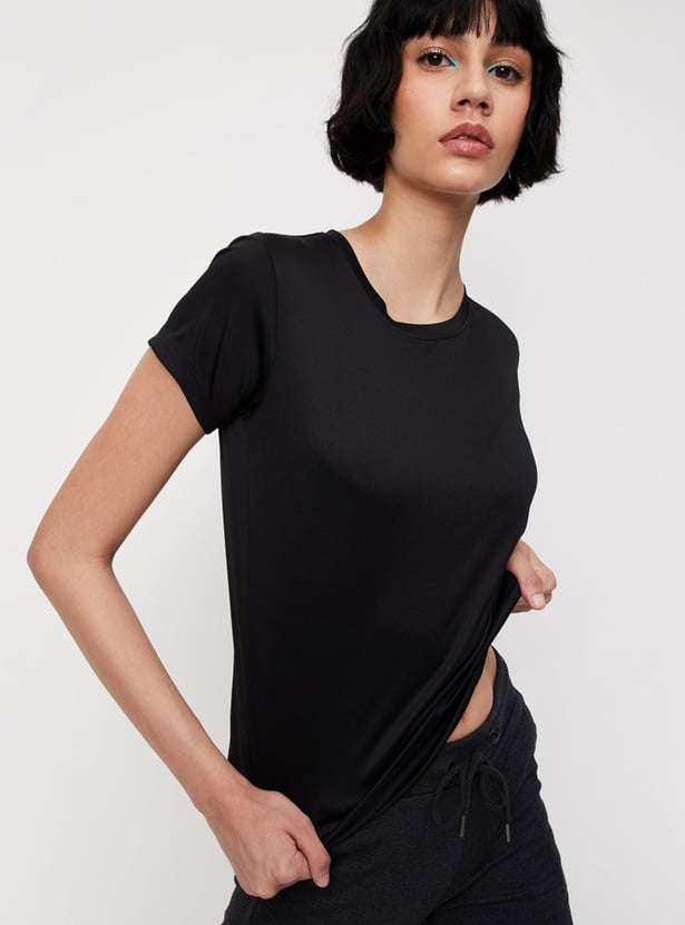 Women Solid Sports T-shirt