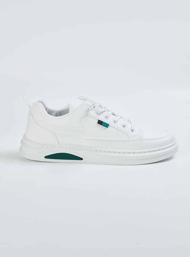 Men Solid Lace-Up Sneakers