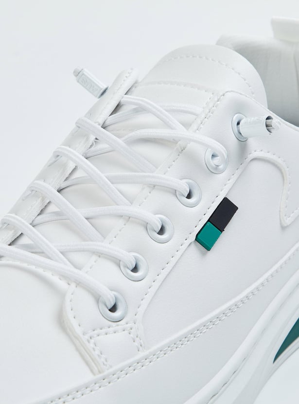 Men Solid Lace-Up Sneakers