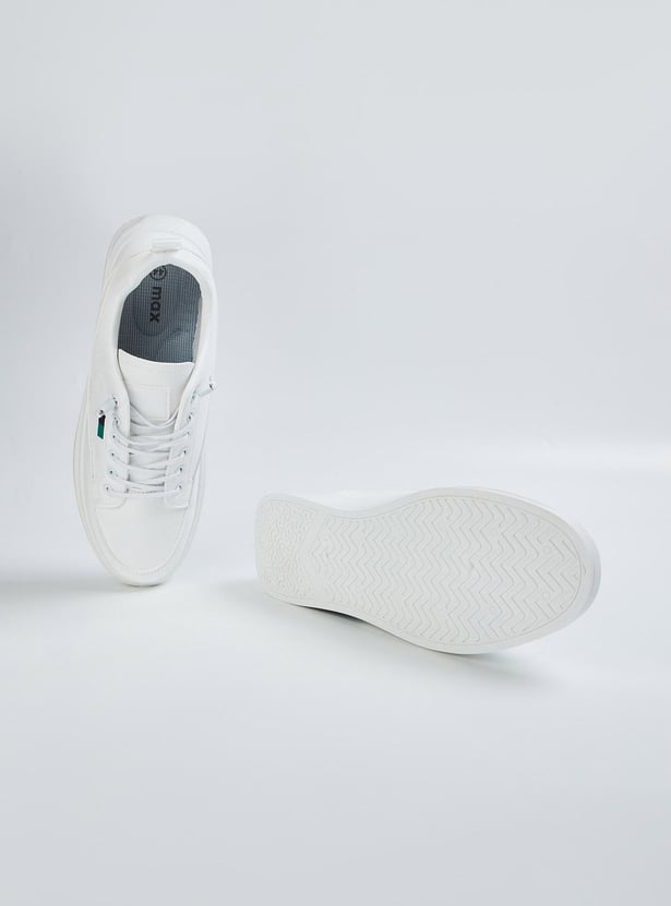 Men Solid Lace-Up Sneakers