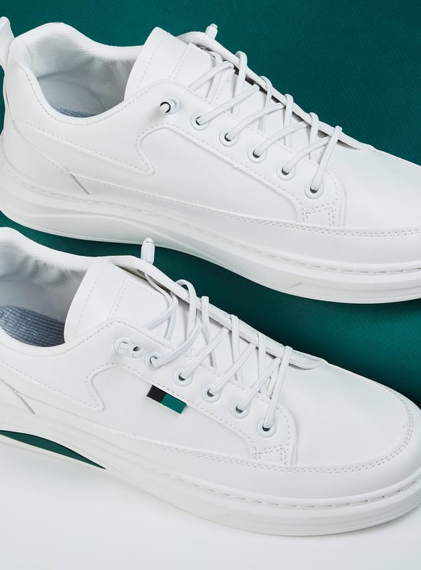 Men Solid Lace-Up Sneakers