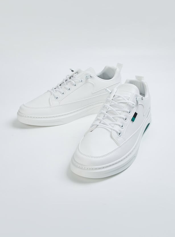 Men Solid Lace-Up Sneakers