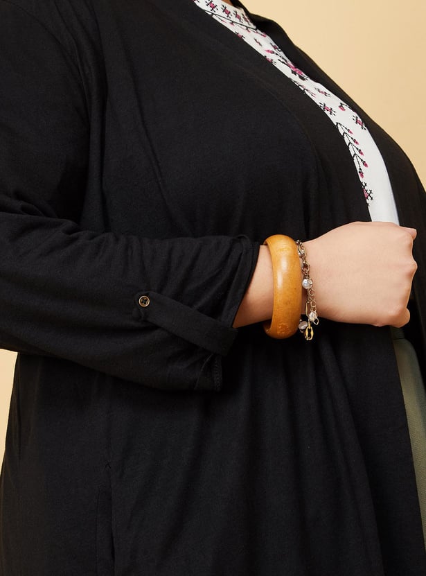Women Solid Front-Open Shrug