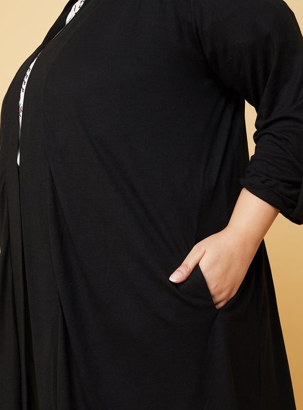 Women Solid Front-Open Shrug