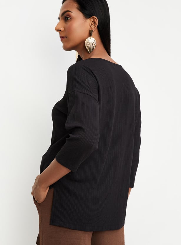 Women Ribbed Knit Top