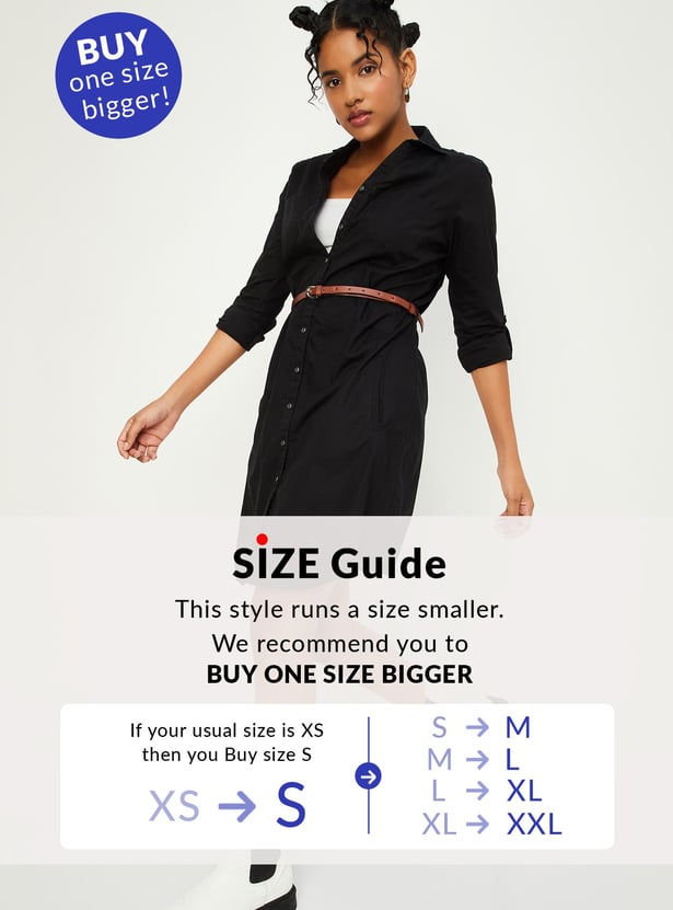 Women Solid Belted Tunic