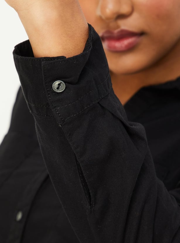 Women Solid Belted Tunic