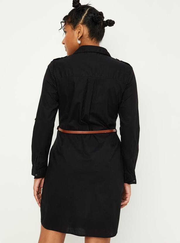 Women Solid Belted Tunic