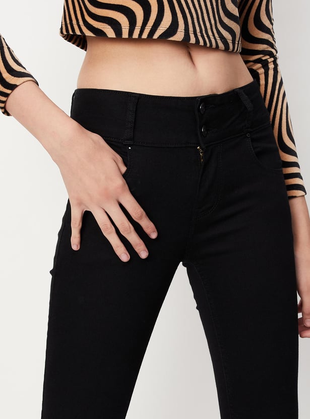 Women Solid Skinny Fit High Waist Jeans