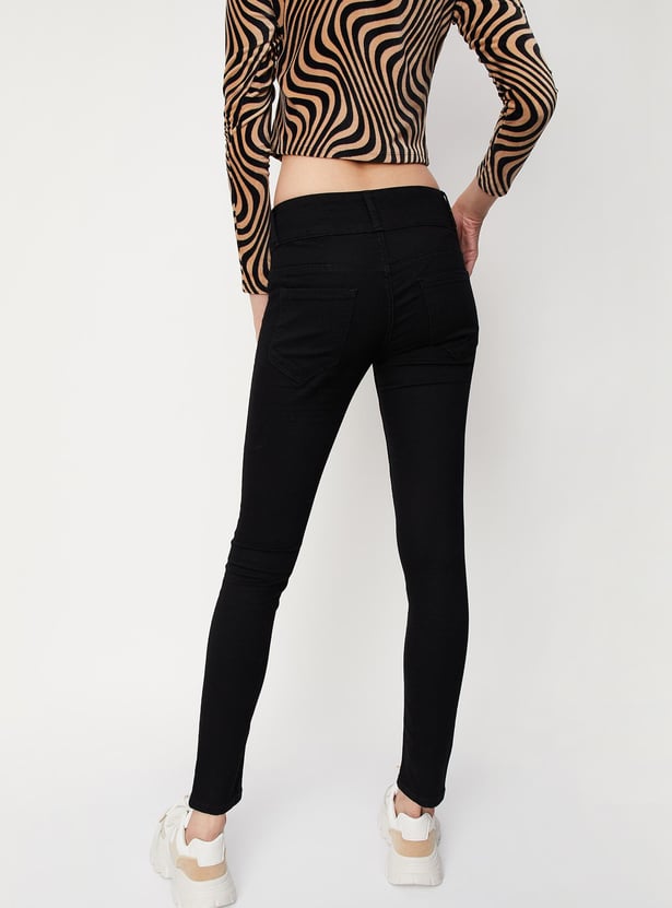 Women Solid Skinny Fit High Waist Jeans