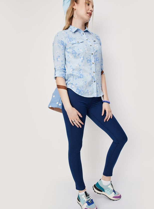 Women Solid Stretch Jeggings