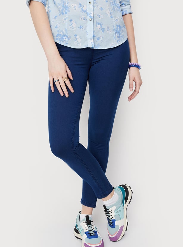 Women Solid Stretch Jeggings