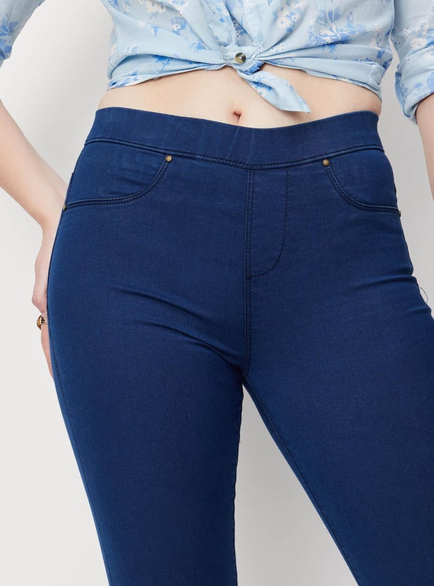 Women Solid Stretch Jeggings