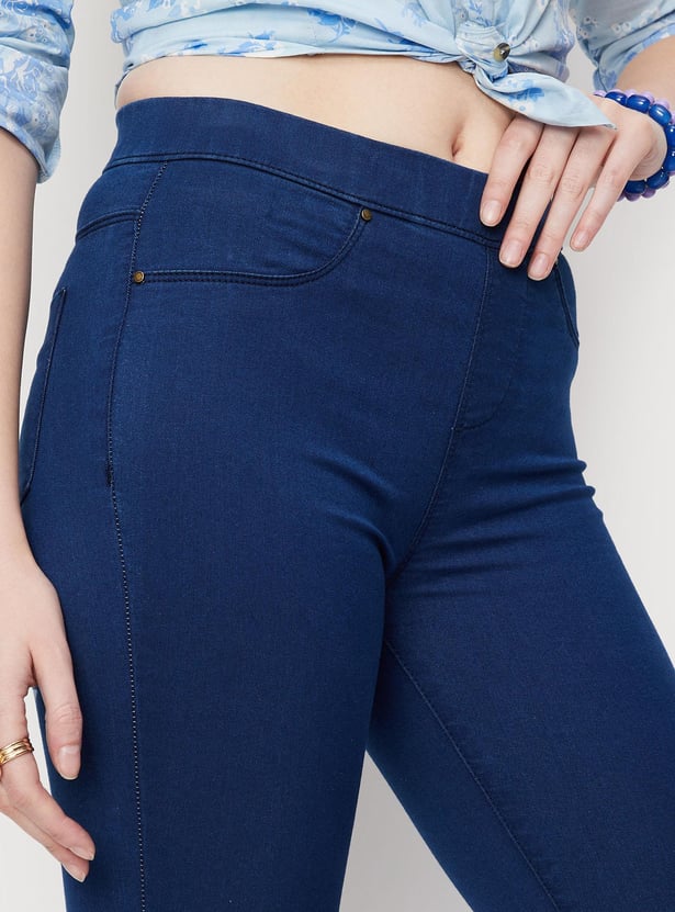 Women Solid Stretch Jeggings