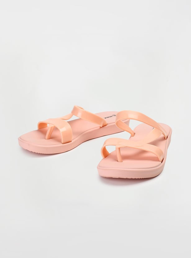 Women Solid Open-Toe Sliders