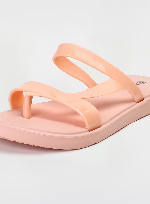 Women Solid Open-Toe Sliders