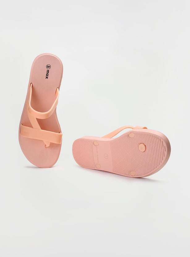 Women Solid Open-Toe Sliders