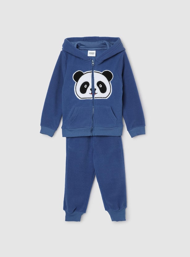 Boys Panda Applique Teddy Sleepwear Set