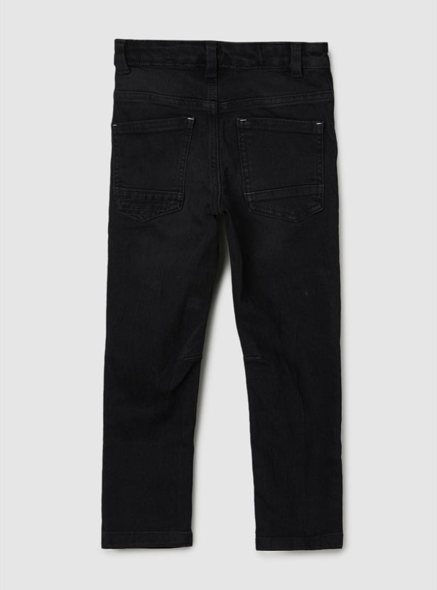 Boys Washed Panelled Regular Fit Jeans