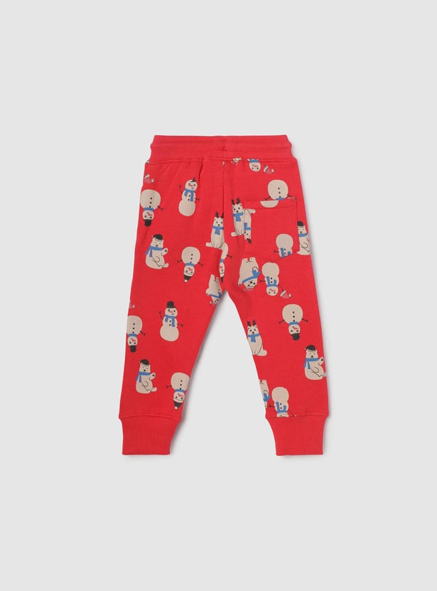 Boys Snowman Printed Joggers