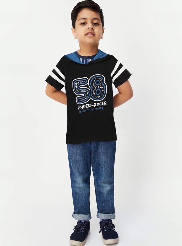 Boys Printed Hooded T-shirt