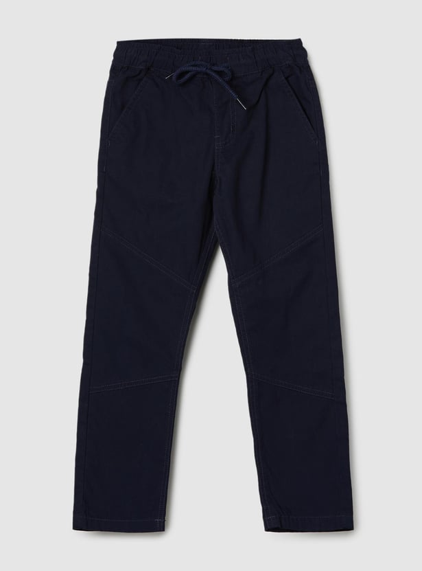 Boys Panelled Drawstring Waist Trousers