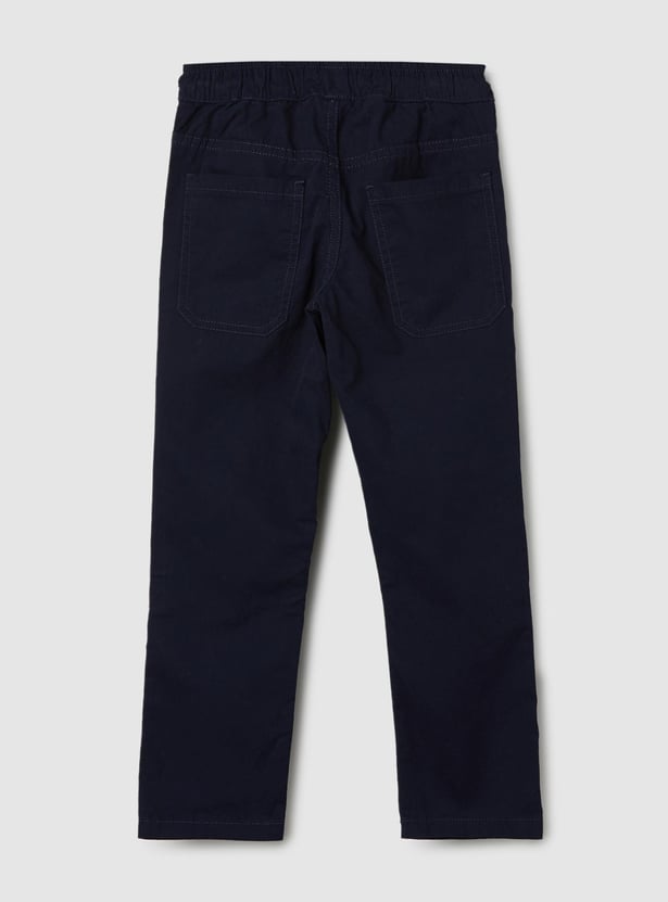 Boys Panelled Drawstring Waist Trousers