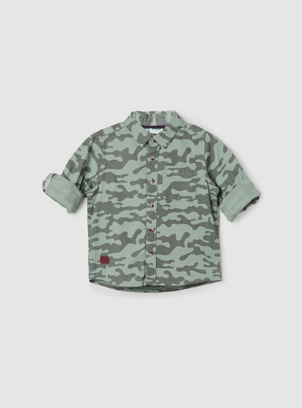 Boys Camouflage Printed Shirt