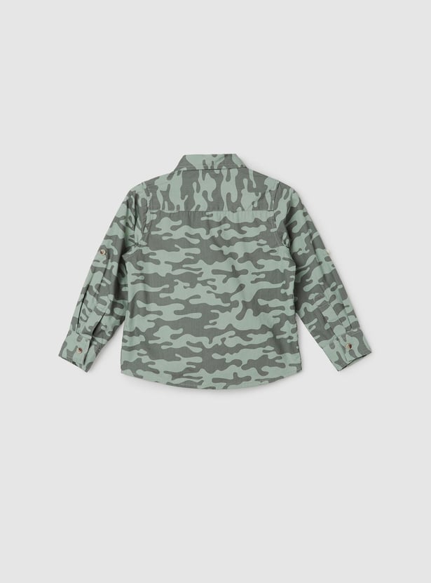 Boys Camouflage Printed Shirt