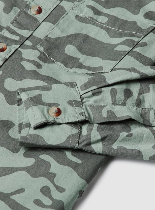 Boys Camouflage Printed Shirt