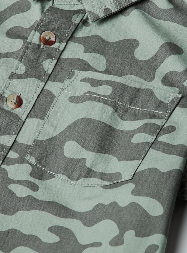 Boys Camouflage Printed Shirt