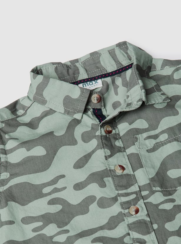 Boys Camouflage Printed Shirt