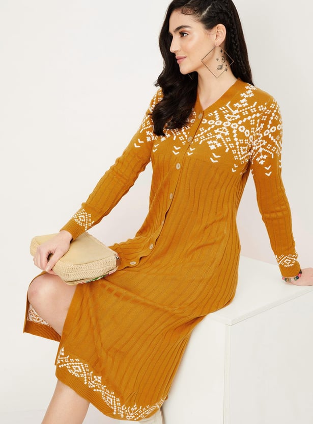 Women Printed Midi Jumper dress