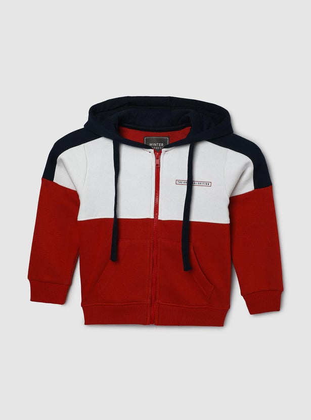 Boys Colourblocked Hooded Sweatshirt