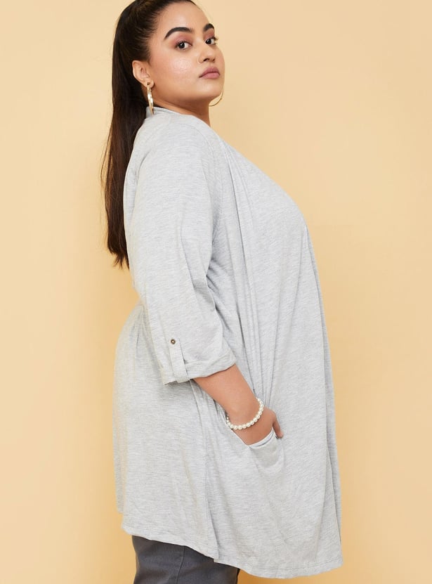 Women Solid Front-Open Shrug