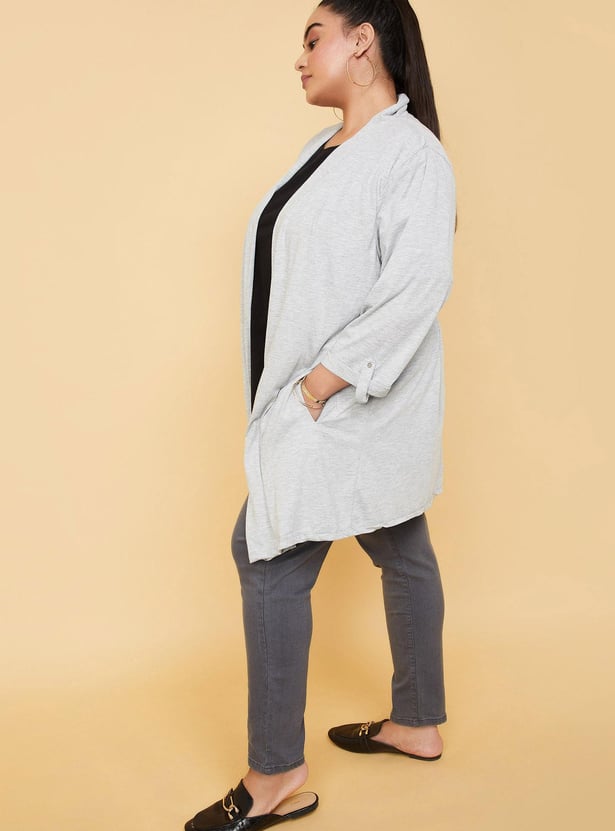 Women Solid Front-Open Shrug
