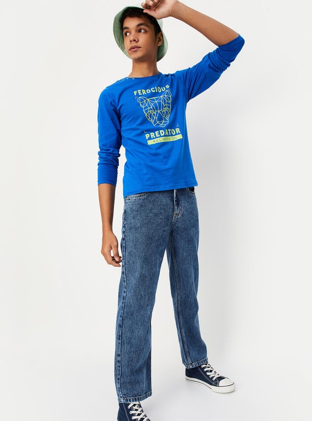 Boys Relaxed Fit Washed Jeans