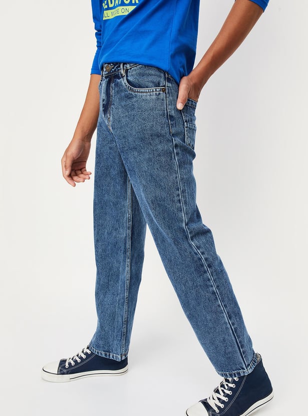 Boys Relaxed Fit Washed Jeans