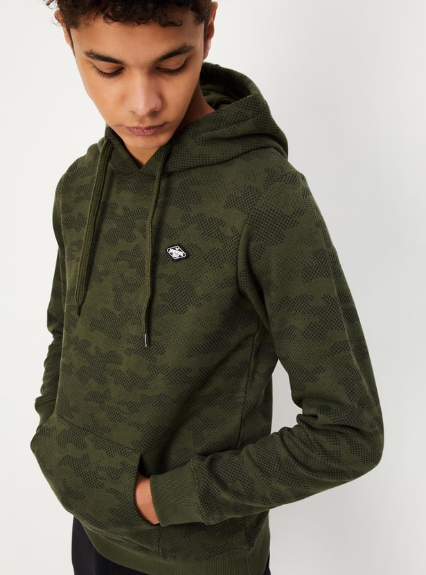 Boys Camouflage Printed Hooded Sweatshirt