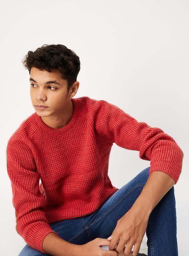 Boys Knit Raglan Sleeves Sweater