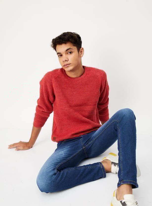 Boys Knit Raglan Sleeves Sweater