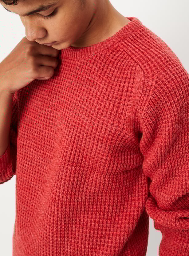 Boys Knit Raglan Sleeves Sweater